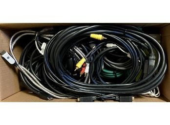 Large Collection Of Assorted Extension Cords, Chargers, & Miscellaneous Cables