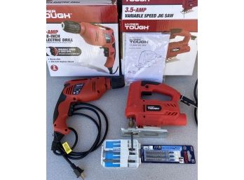 Hyper Tough 5 Amp Electric Drill & 3.5 Amp Variable Speed Jigsaw With Original Boxes