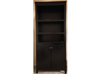 Black Particle Board Adjustable Bookshelf With Bottom Storage