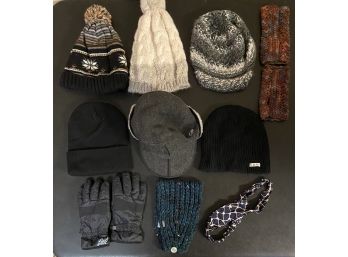 Collection Of Winter Hats, Beanies, Gloves, & More