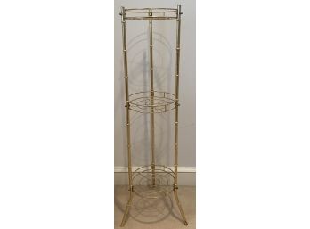 3 Tiered Brass Colored Metal Plant Stand