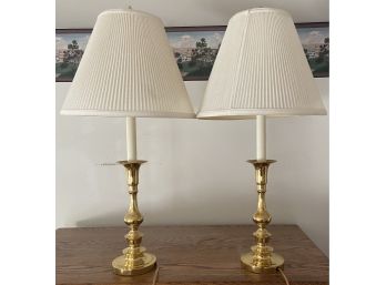 2 Brass Lamps With Shades