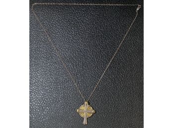 Gorham Sterling Silver Cross And 925 Chain Necklace