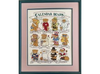 Cross Stitched Calendar Bears