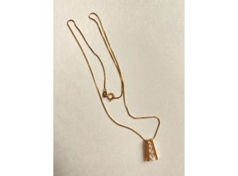 Sterling Silver Gold Tone Necklace With Pendant