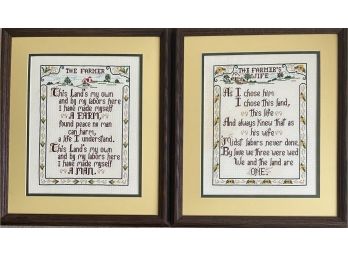 2 Cross Stitch Quotes In Frame