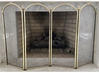 Brass Mesh Fireplace Screen