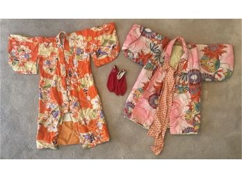 Quilted Child's Kimono With Medium Size Child's Formal Kimono