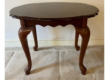 Dark Stained Wooden Oval Side Table