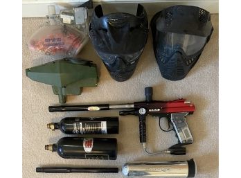 T.E.S Paintball Gun With Accessories Including Helmets, Cartridge's, & More