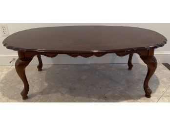 Dark Stained Oval Wooden Coffee Table