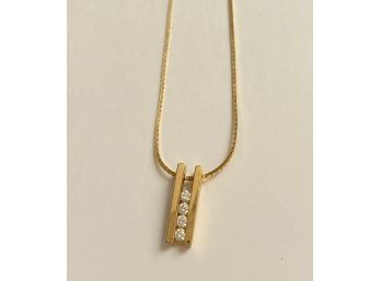 14 K Gold Necklace With Diamond Accent 14k Pendant