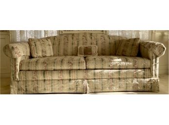 Showcase Collection Striped Floral Couch With Pillows