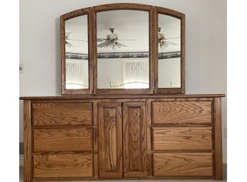 Woodley's Solid Oak Dresser With  Vanity Mirror