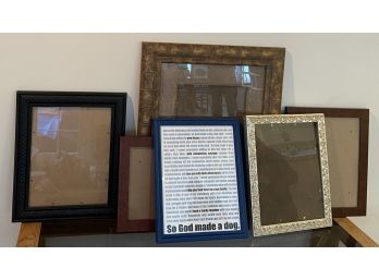 6 Assorted Resin And Wood Picture Frames