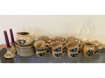 28 Piece Assorted Cups, Saucers, And Tea Pot Made By Pfaltzgraff