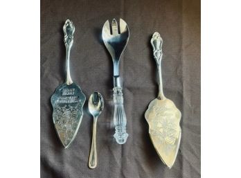 Lot Of Silver Plated Serving Utensils