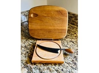 Pair Of Wooden Cutting Board And Cheese Serving Board