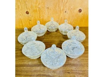Set Of 8 Vintage Candy Dishes With Lids