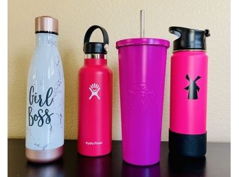 4 PC Lot Of Portable Drink Wares Including Hydro Flask