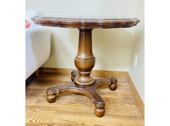 Vintage Round Wood End Table