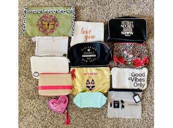 Assorted Cosmetic Bags Including A Sun Bum, Sephora, Victoria Secret & More