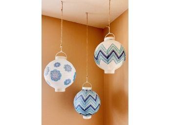 Trio Of Battery Operated Paper Lanterns
