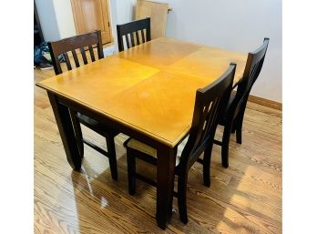 Wooden Expandable Dinner Table With Chairs