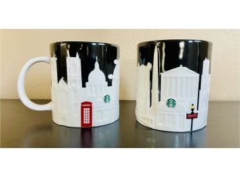 Pair Of Starbucks Collector Series London & Paris Mugs