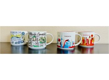 4 PC Lot Of Starbucks You Are Here Mug Collection Canada