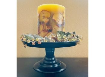 Table Centerpiece With Large Candle