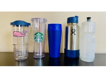 Lot Of Assorted Portable Drinkware Including Lululemon & Tervis
