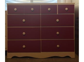 Red And White Painted Dresser