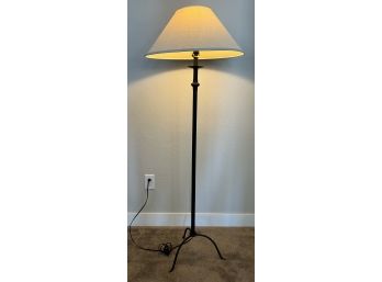 Black Metal Floor Lamp With Off-white Shade