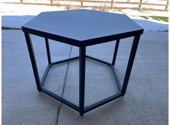 Black Metal Hexagonal Table