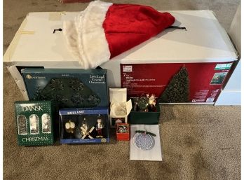 Christmas Lots Including Tree, Skirt And Ornaments