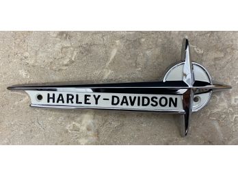 Vintage Harley Davison Chrome Star Emblem Badge With White Enameling