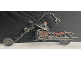 Intricate Handmade Scrap Motorcycle