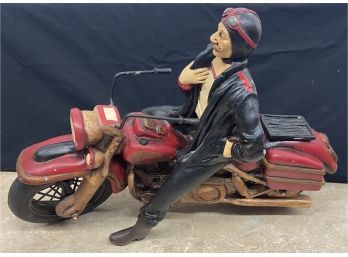 Amazing Large Die Cast Model Motorcycle With Rider