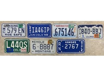 (7) Assorted Motorcycle License Plates