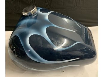 Blue With Flames Unmarked Fuel Tank