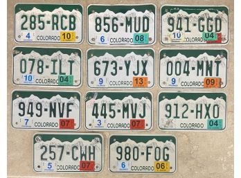 (11) Colorado Motorcycle License Plates