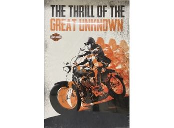 Large 'the Thrill Of The Great Unknown' Harley Davidson Original Plastic