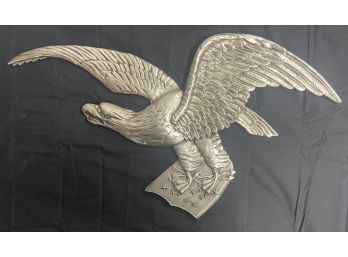 Large Solid Metal Eagle With Hanging Mount On Back