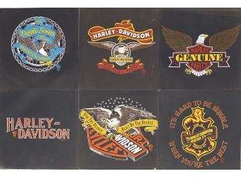 (6) Harley Davidson Posters Including 'the Eagle Soars Alone'