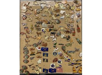 Large Assorted Pin Collection Including Metal, Plastic, And Enamel Pins