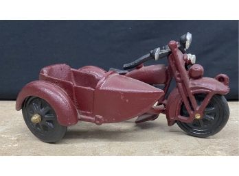Taiwanese Cast Iron Die Cast Motorcycle With Side Cart