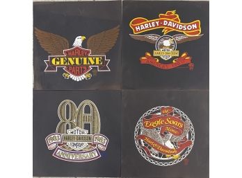 (4) Small Harley Davidson Posters Including 80th Anniversary