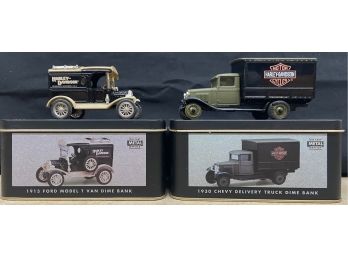 1913 Ford Model T & 1930 Chevy Delivery Truck Model Cars With Original Tin Cases (2 Of 2)