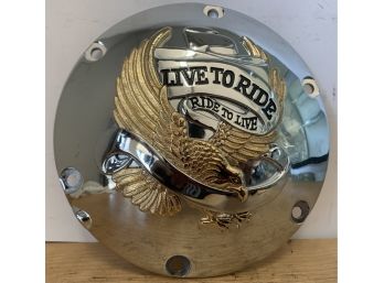 Harley Davidson Live To Ride, Ride To Live Clutch Derby Engine Cover Plate